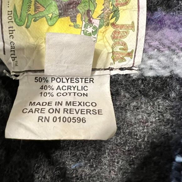 Y2K Iguana Jack‎ Youth Baja Hoodie Pullover Striped Size L Surfer Skater Cozy - Picture 5 of 6